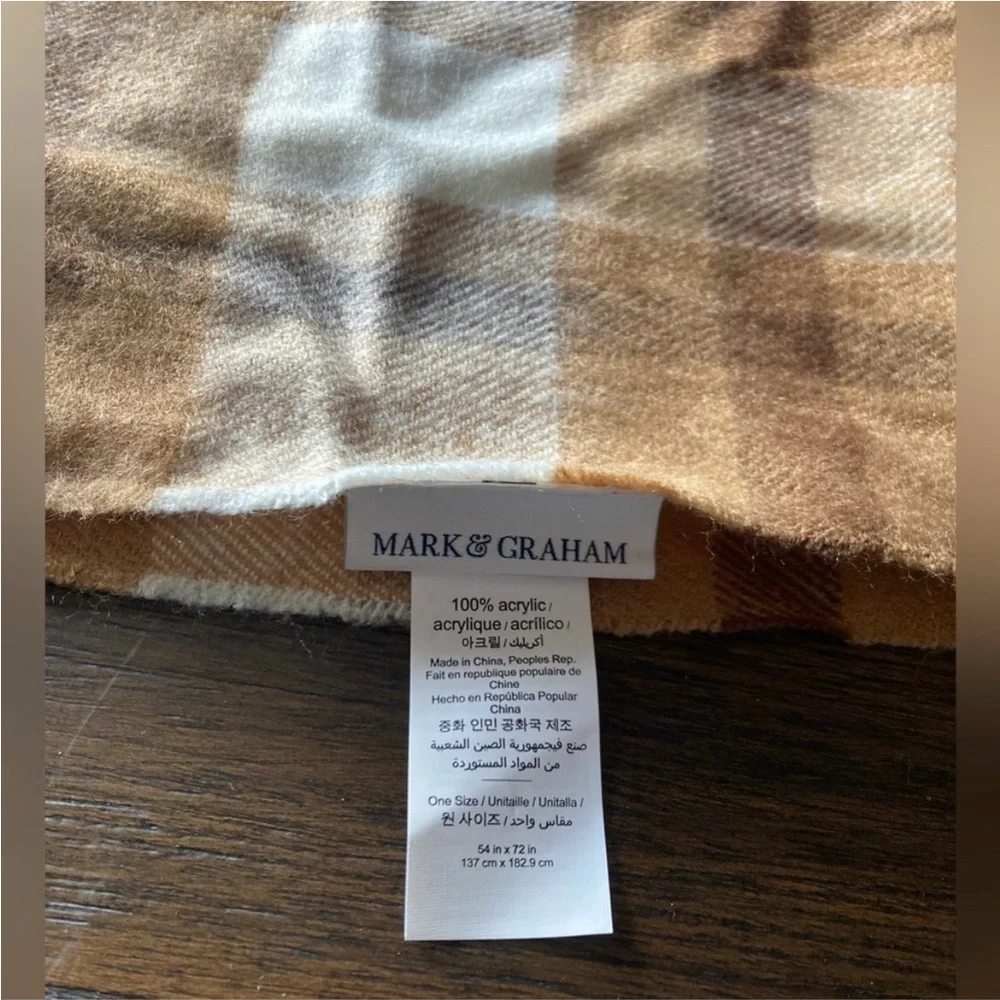 Mark & Graham Plaid Throw Blanket (without the embroidery)